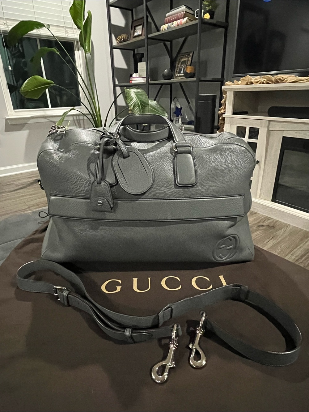 Authentic Gucci Leather Soho Carry-On Duffle Bag